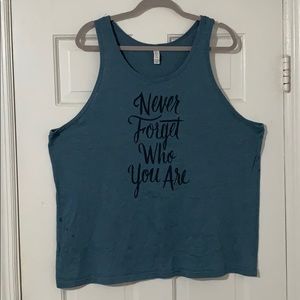 Never Forget Who You Are tank top sz 2X